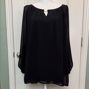 EUC Calvin Klein Elegant Black Women's Keyhole Top size 1X